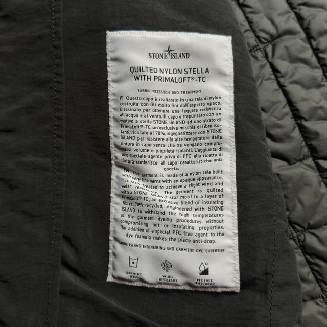 S/S 24 Stone Island Quilted Nylon Stella PrimaLoft-TC Jacket - Musk Green