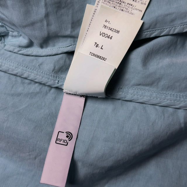 S/S 22 Stone Island Tela Cotone Lino Fiammato-TC Hooded Field Jacket - Light Blue