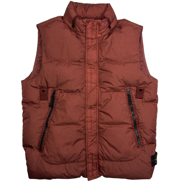 A/W 21 Stone Island Crinkle Reps R NY Down Gilet - Rust