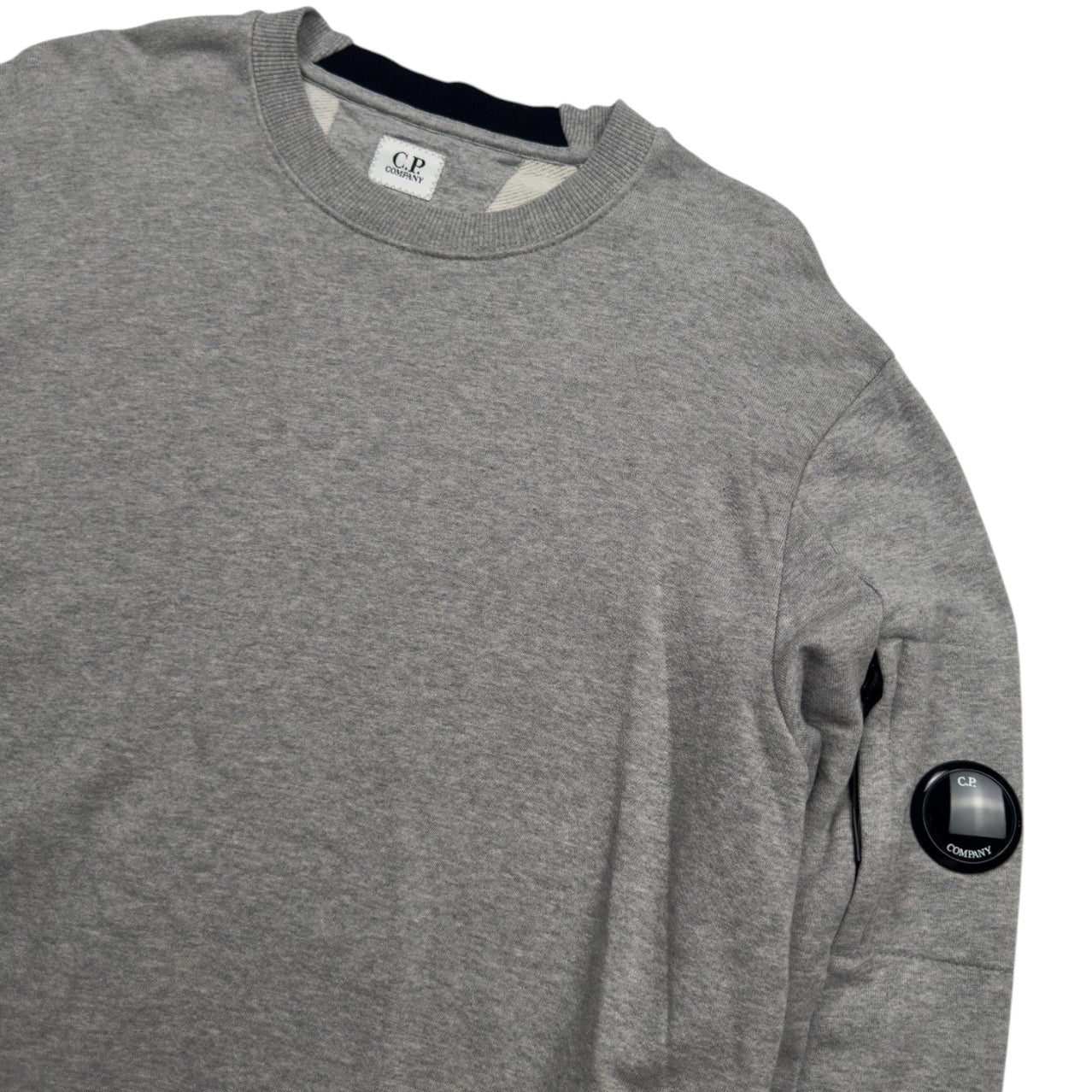 C.P. Company Diagonal Raised Fleece Crewneck Sweater - Grey
