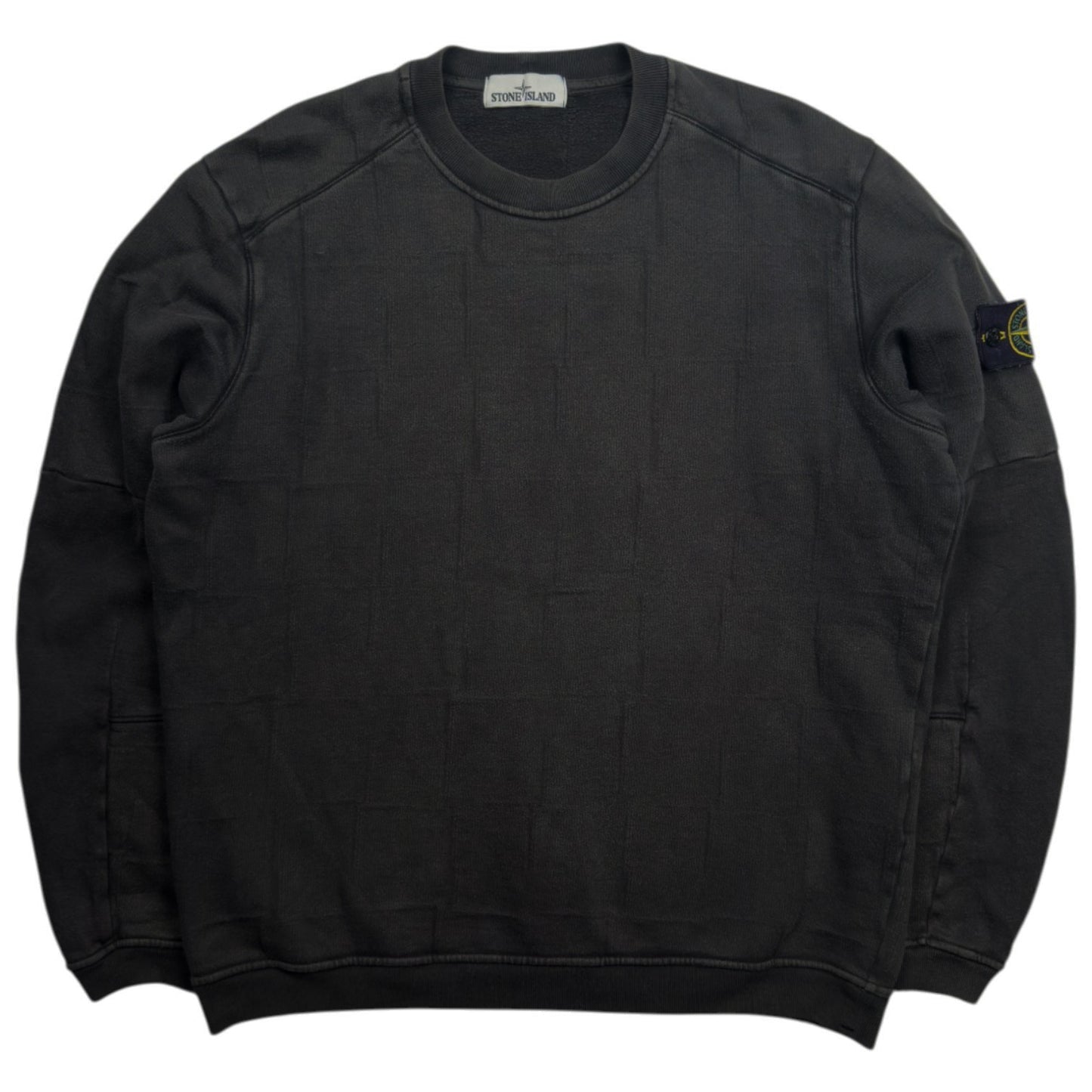 A/W 16 Stone Island House Check Crewneck Sweater - Black