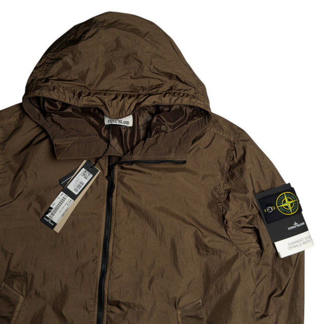 S/S 26 Stone Island Garment Dyed Crinkle Reps NY Hooded Jacket - Shadow Brown