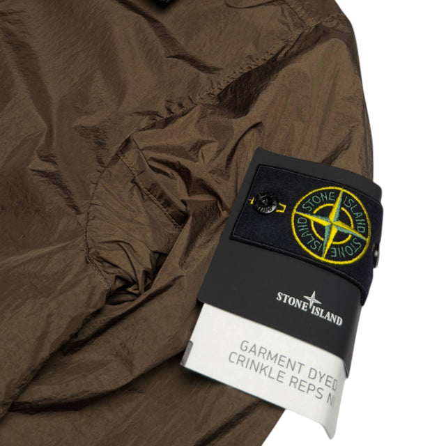 S/S 26 Stone Island Garment Dyed Crinkle Reps NY Hooded Jacket - Shadow Brown