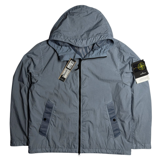 S/S 26 Stone Island Garment Dyed Crinkle Reps NY Hooded Jacket - Avio Blue