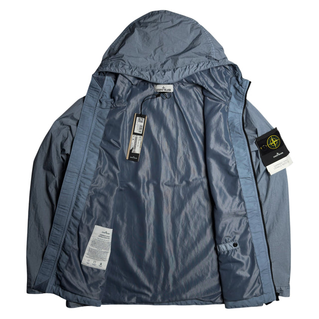 S/S 26 Stone Island Garment Dyed Crinkle Reps NY Hooded Jacket - Avio Blue