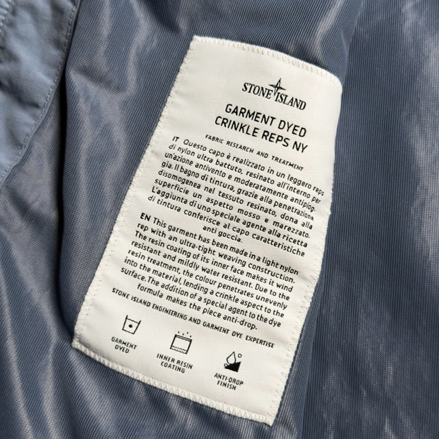 S/S 26 Stone Island Garment Dyed Crinkle Reps NY Hooded Jacket - Avio Blue