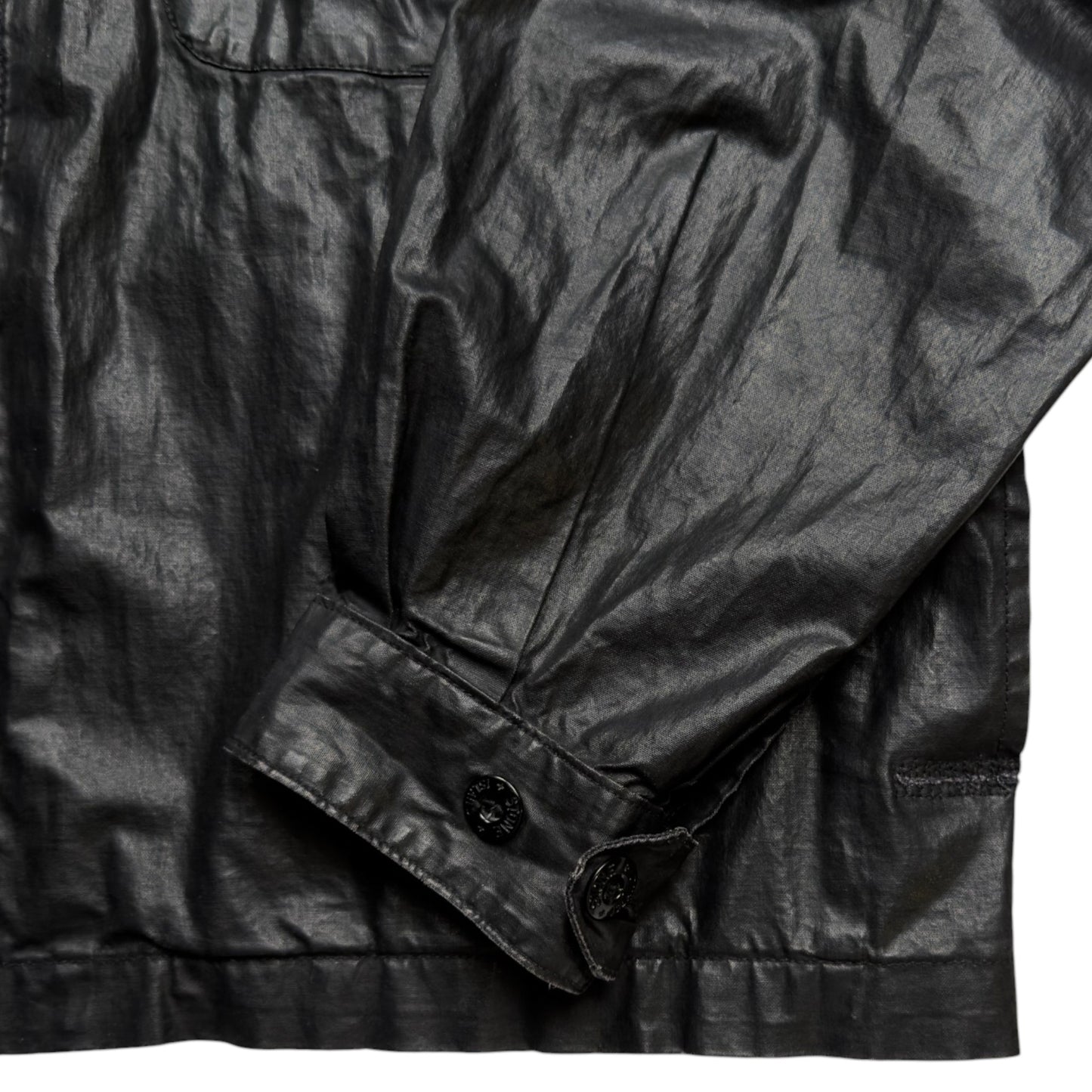 S/S 2000 Stone Island Polyurethane Coated Cotton Spellout Overshirt