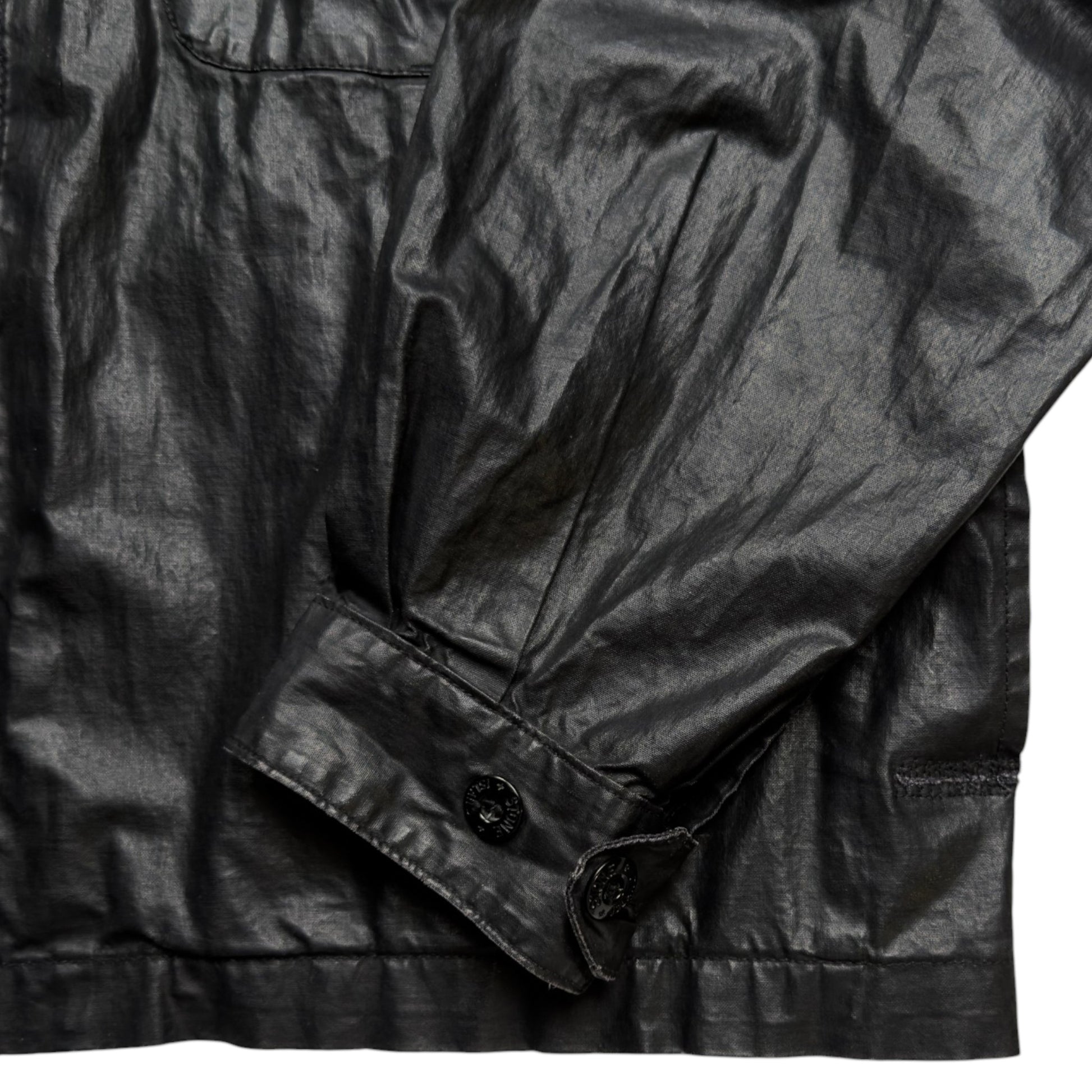 S/S 2000 Stone Island Polyurethane Coated Cotton Spellout Overshirt