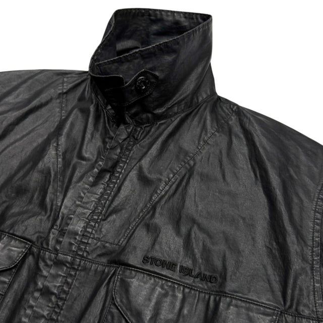 S/S 2000 Stone Island Polyurethane Coated Cotton Spellout Overshirt