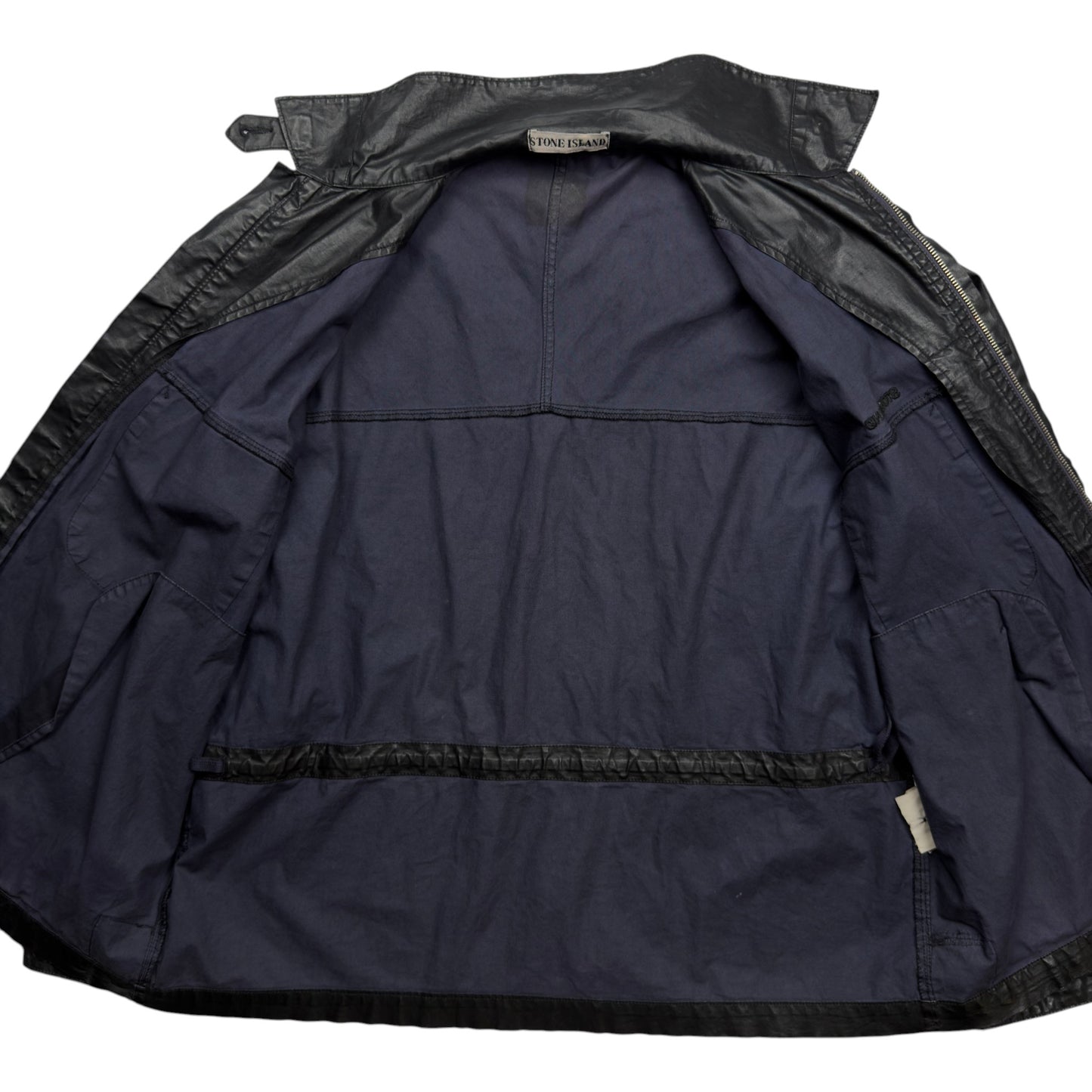 S/S 2000 Stone Island Polyurethane Coated Cotton Spellout Overshirt