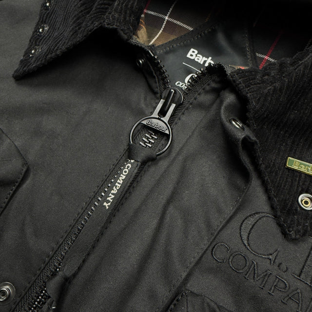A/W 23 C.P. Company x Barbour Wax Cotton Creel 500 Mille Goggle Jacket - Black