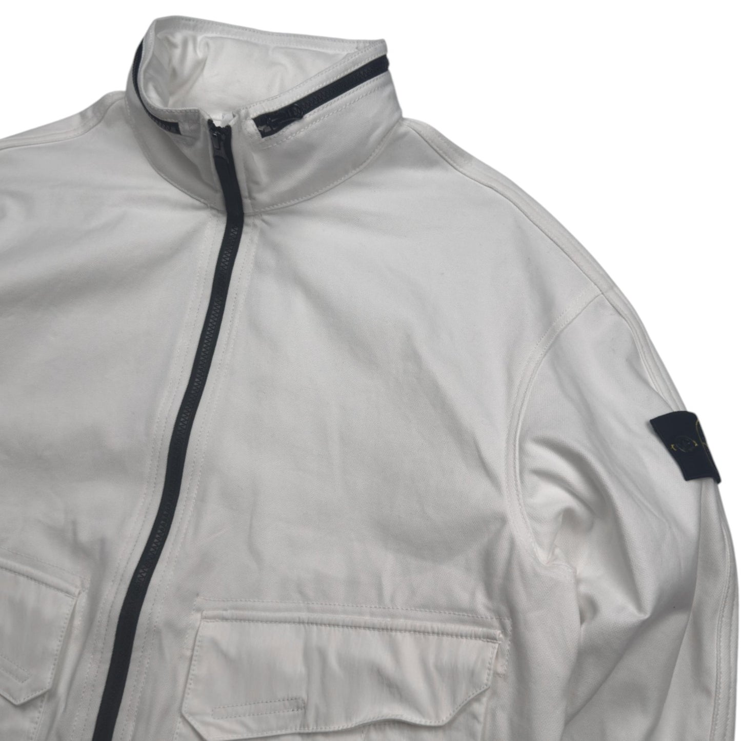 S/S 26 Stone Island Organic Panama Cotton + Nylon Bomber Jacket