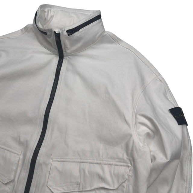 S/S 26 Stone Island Organic Panama Cotton + Nylon Bomber Jacket