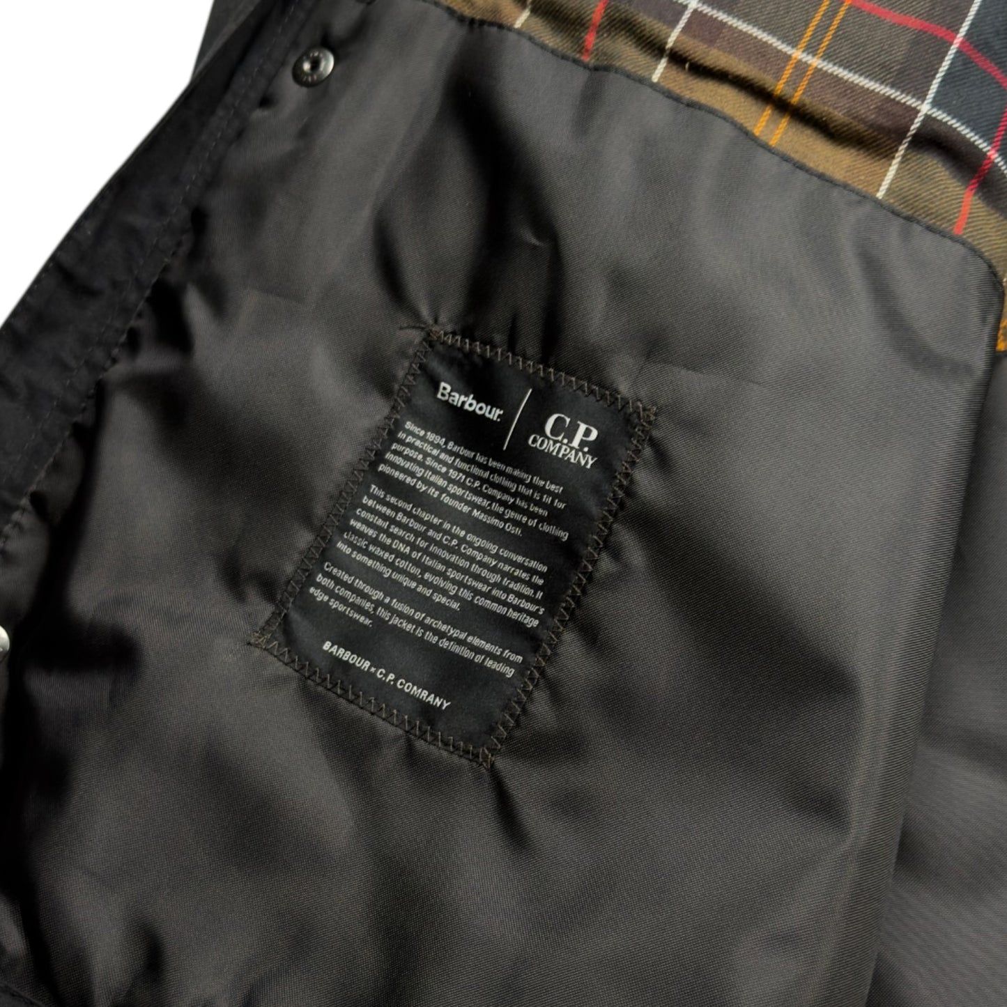 A/W 23 C.P. Company x Barbour Wax Cotton Creel 500 Mille Goggle Jacket - Black