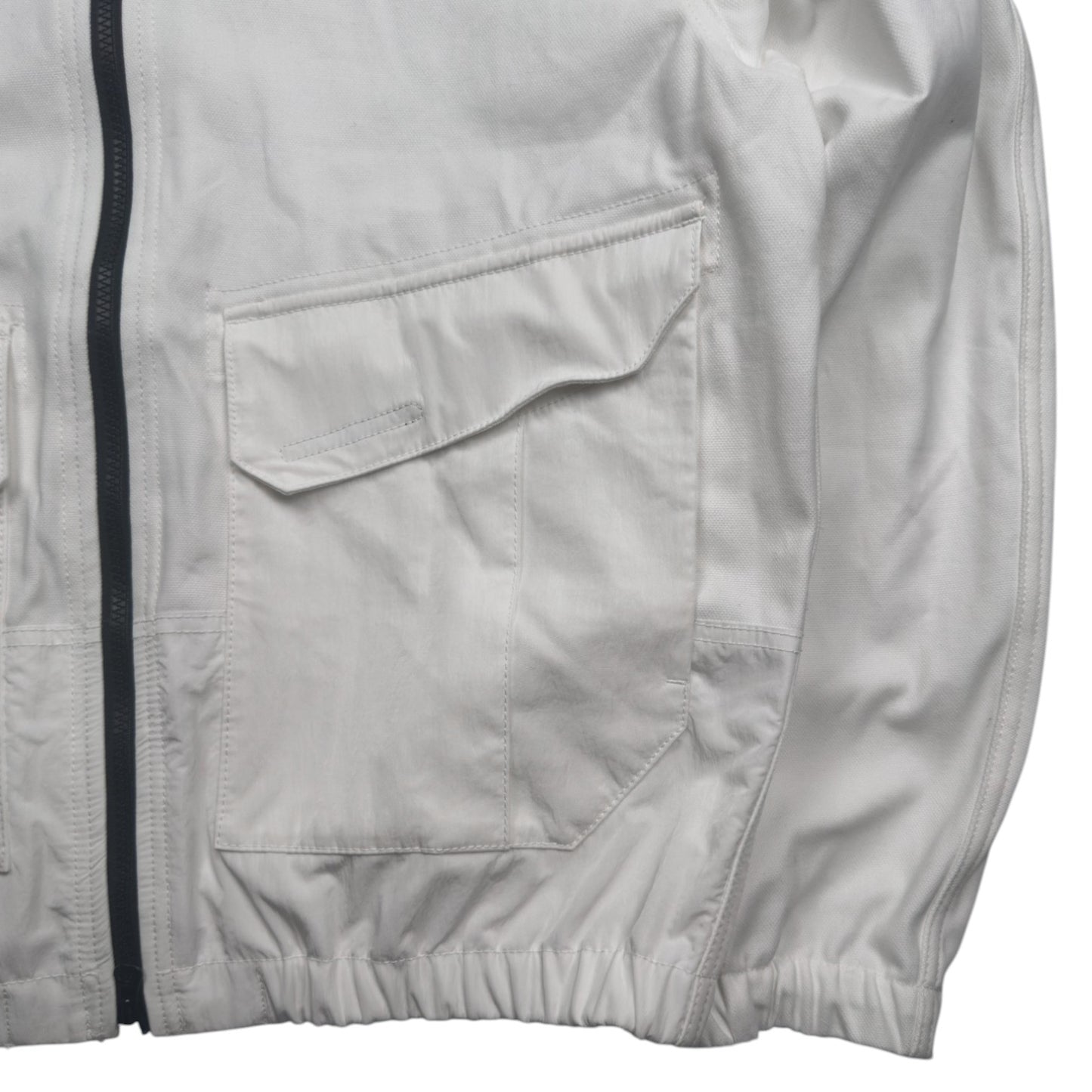 S/S 26 Stone Island Organic Panama Cotton + Nylon Bomber Jacket