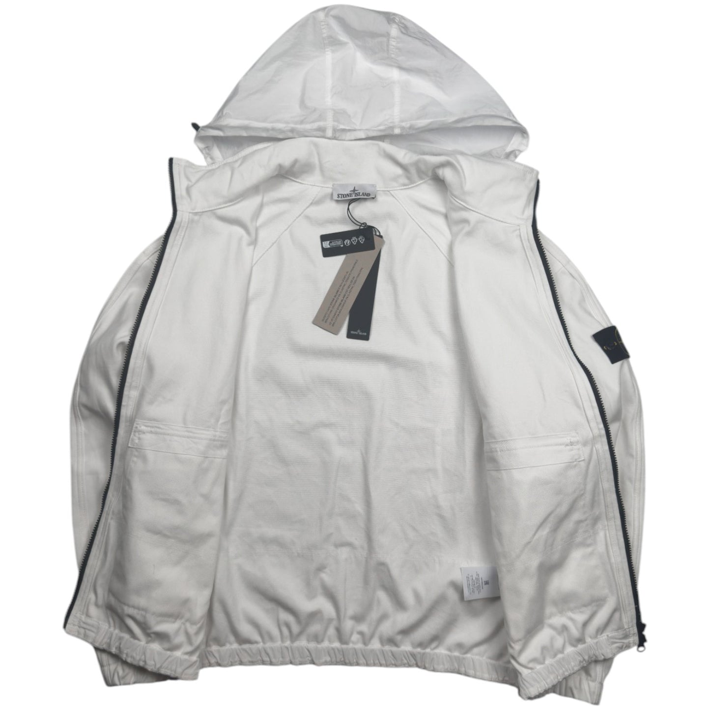 S/S 26 Stone Island Organic Panama Cotton + Nylon Bomber Jacket