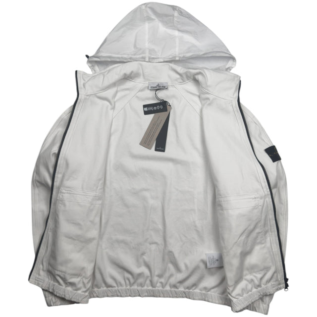 S/S 26 Stone Island Organic Panama Cotton + Nylon Bomber Jacket