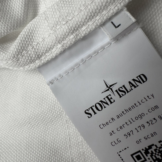 S/S 26 Stone Island Organic Panama Cotton + Nylon Bomber Jacket