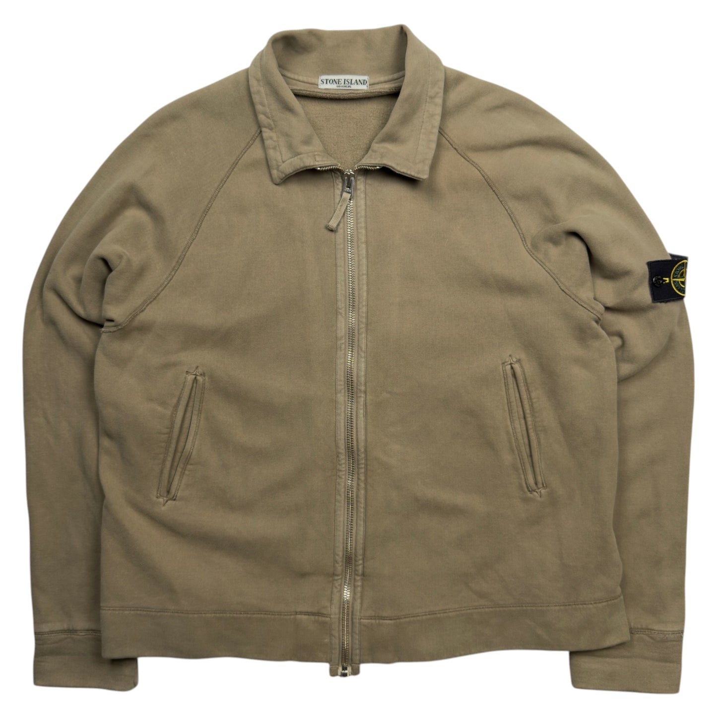A/W 06 Stone Island Cotton Fleece Zip Jacket - Taupe