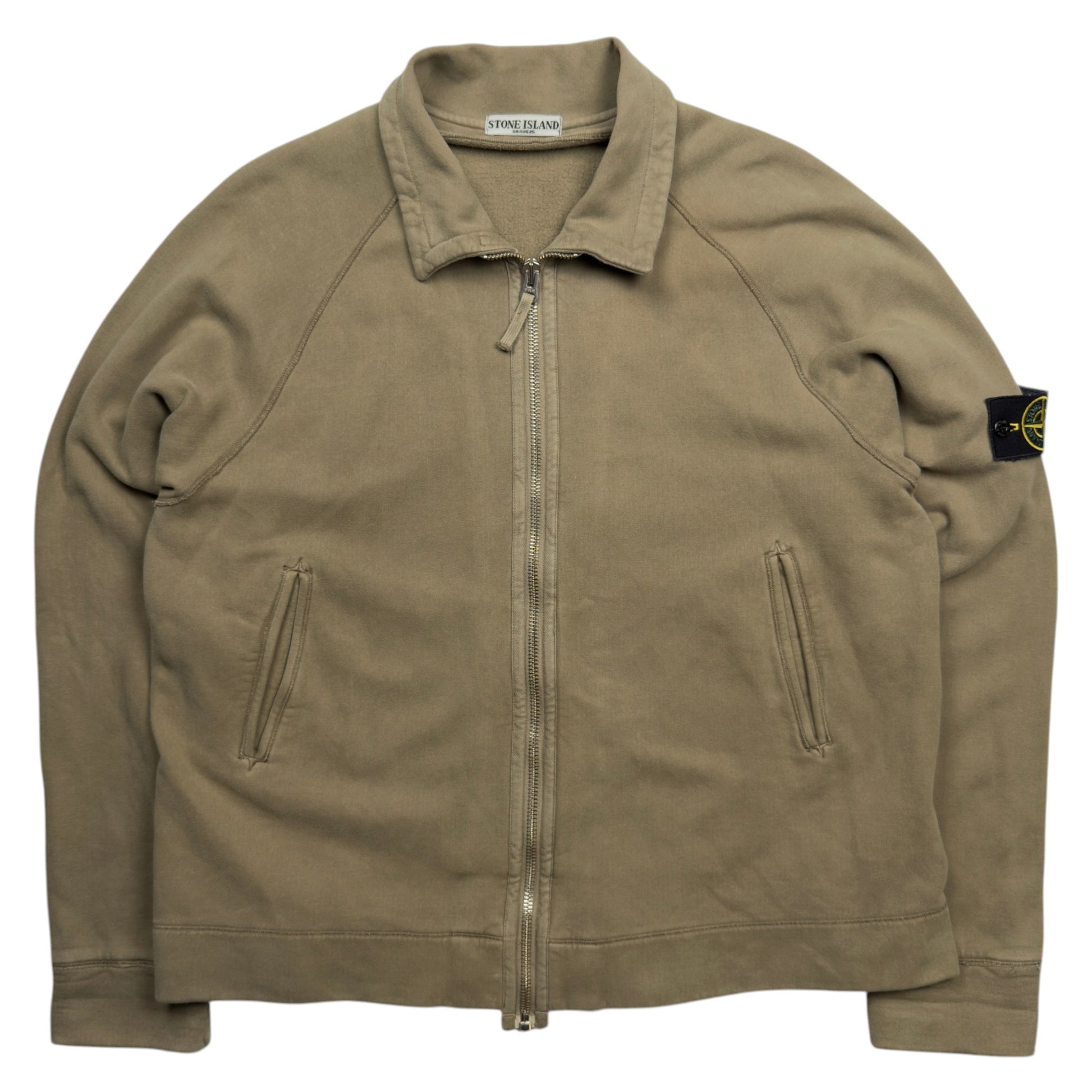 A/W 06 Stone Island Cotton Fleece Zip Jacket - Taupe