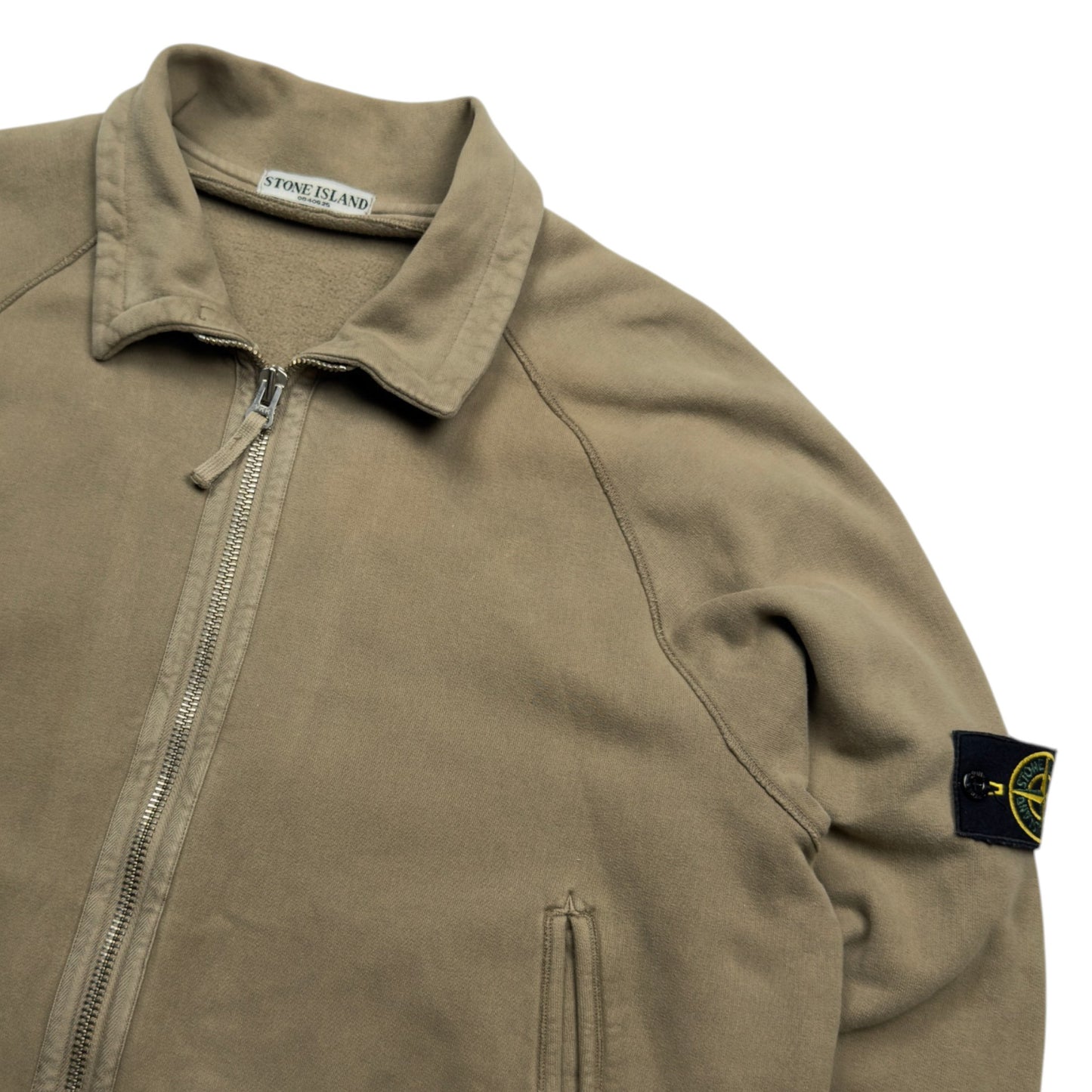 A/W 06 Stone Island Cotton Fleece Zip Jacket - Taupe