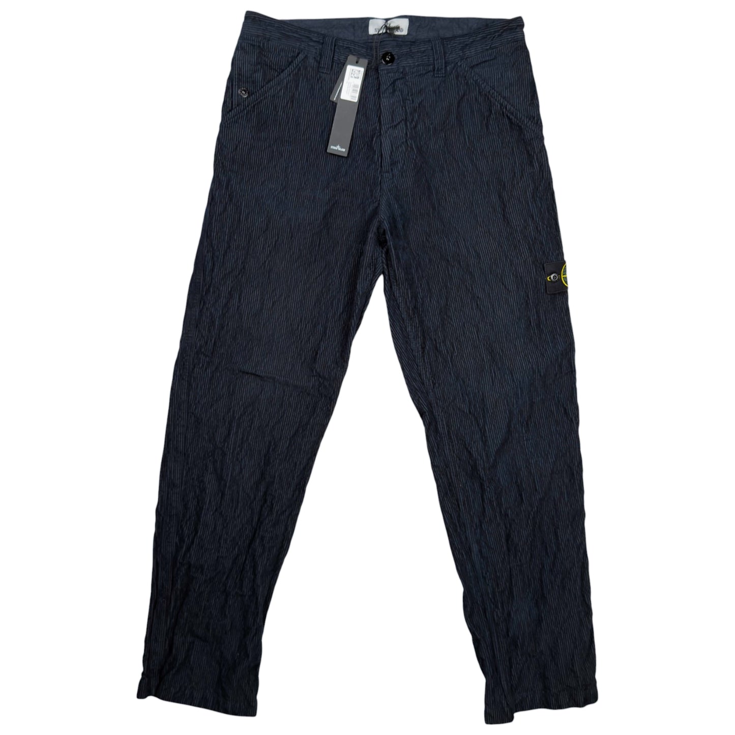 A/W 25 Stone Island Wrinkled Corduroy 500-TC Relaxed Trousers - Navy