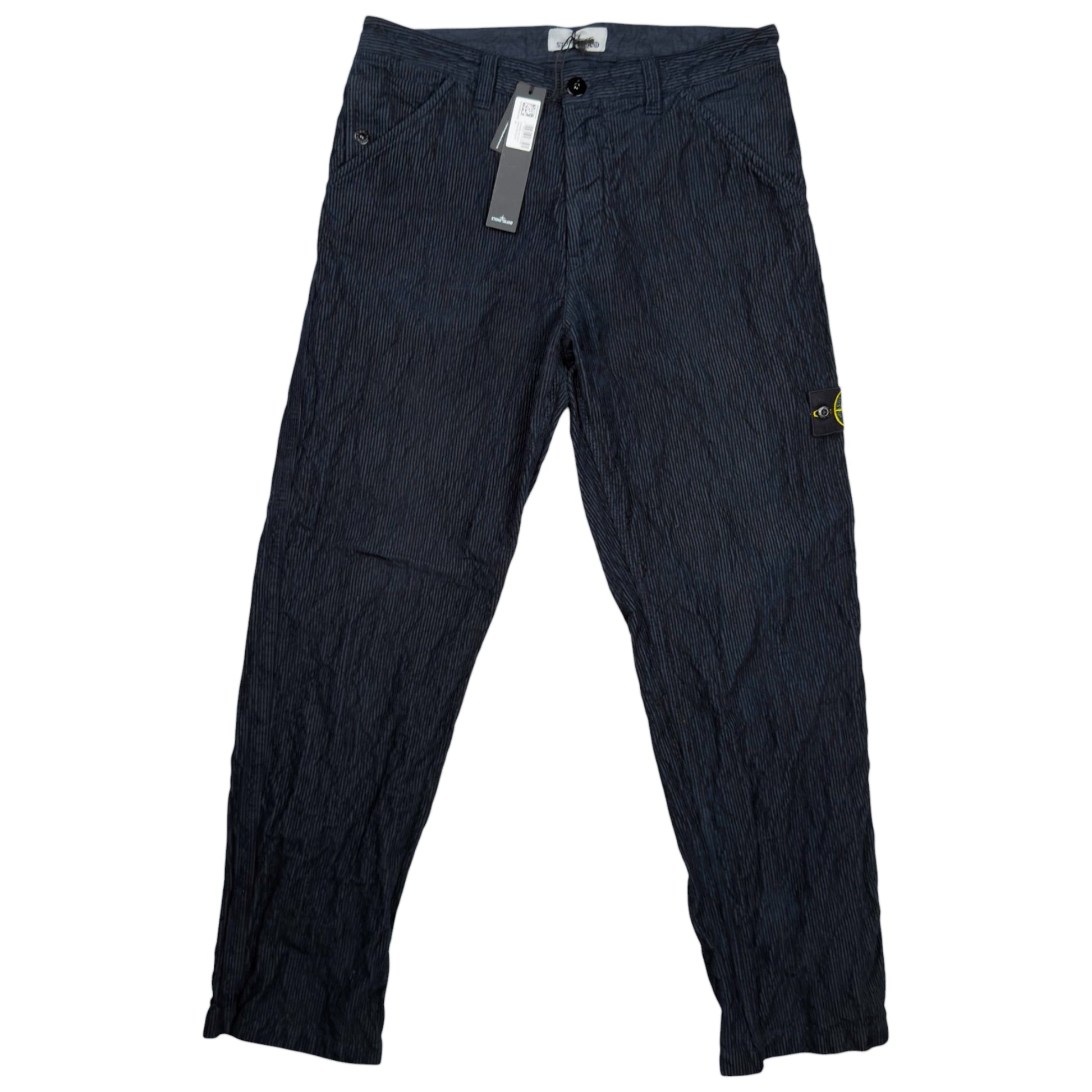 A/W 25 Stone Island Wrinkled Corduroy 500-TC Relaxed Trousers - Navy