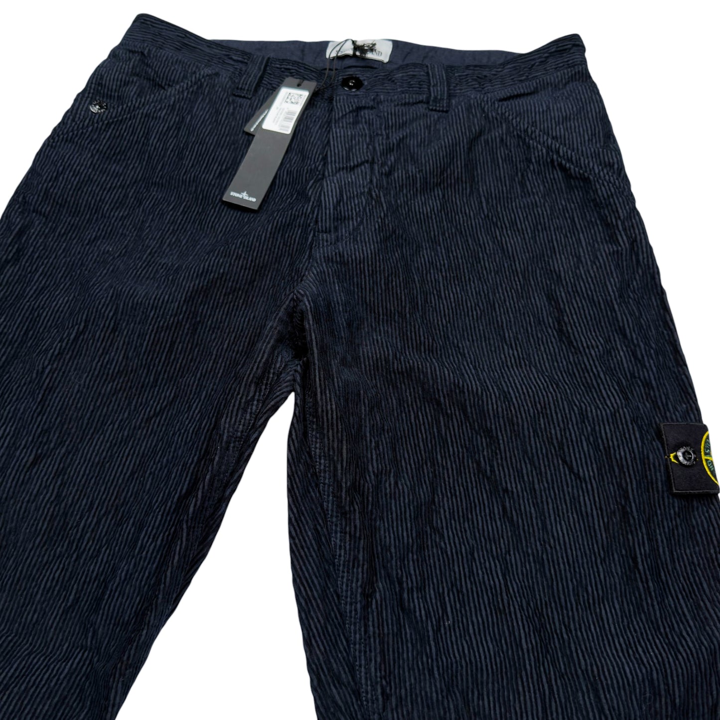 A/W 25 Stone Island Wrinkled Corduroy 500-TC Relaxed Trousers - Navy