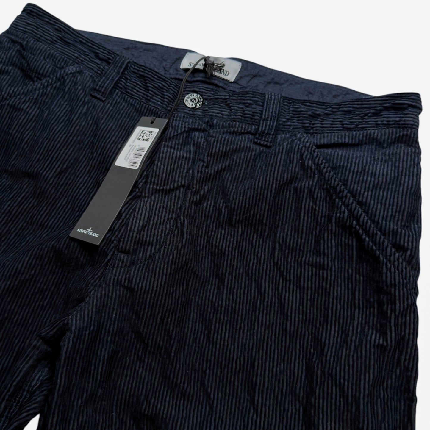 A/W 25 Stone Island Wrinkled Corduroy 500-TC Relaxed Trousers - Navy