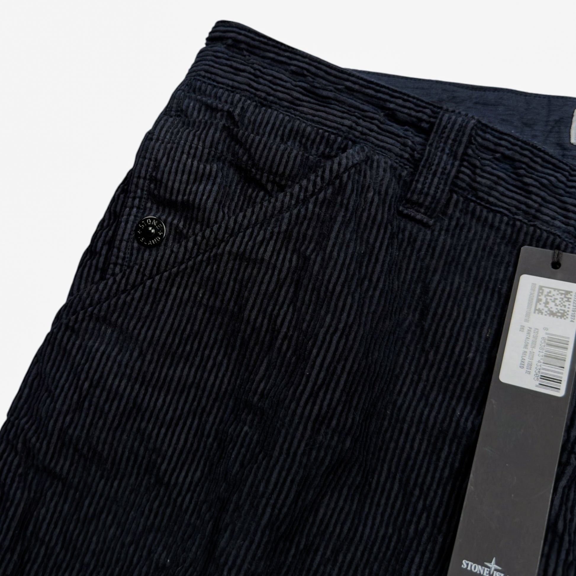A/W 25 Stone Island Wrinkled Corduroy 500-TC Relaxed Trousers - Navy