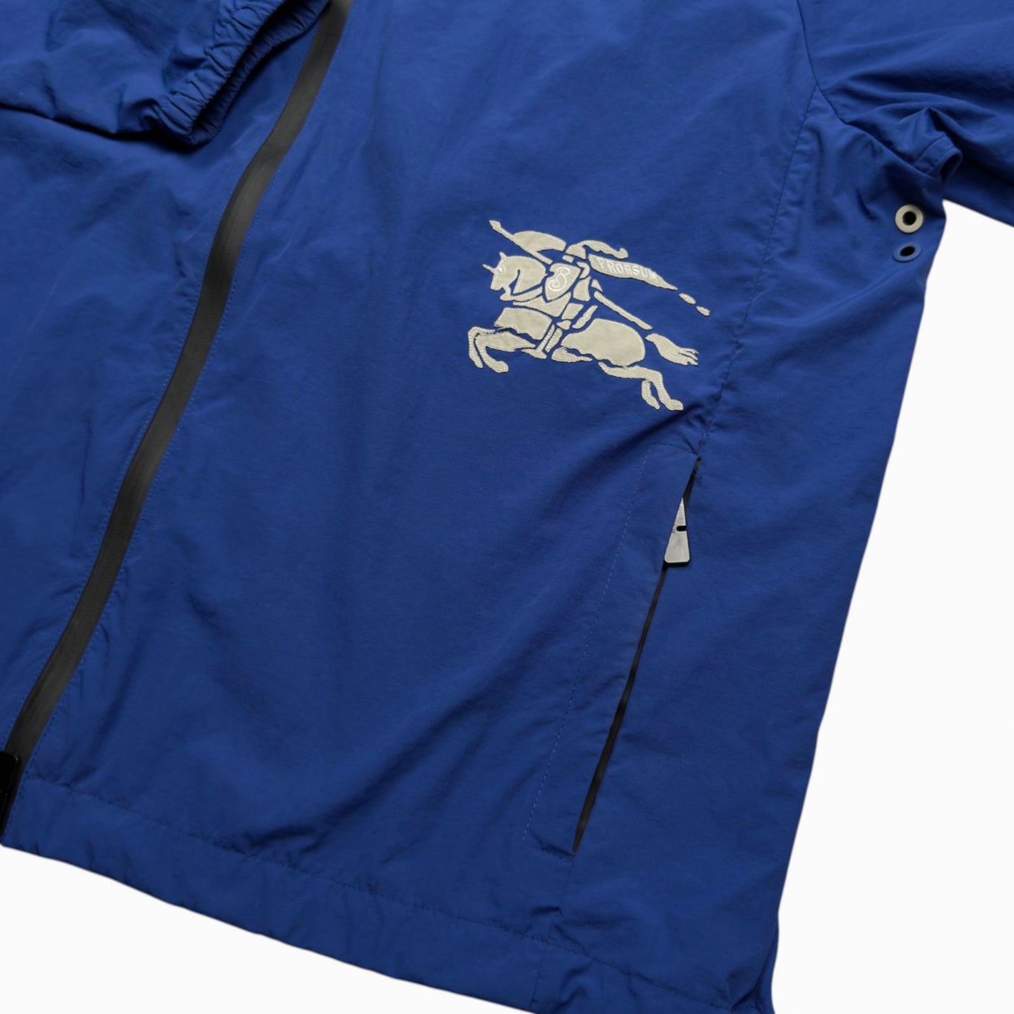 S/S 24 Burberry Equestrian Knight Hooded Jacket - Knight Blue