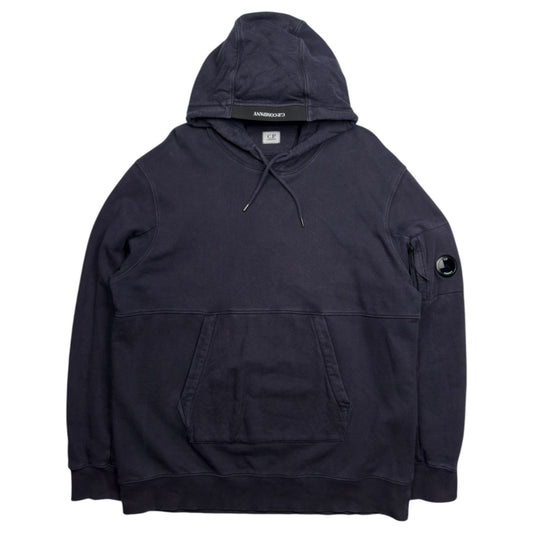 C.P. Company Diagonal Fleece Lens Hoodie - Navy
