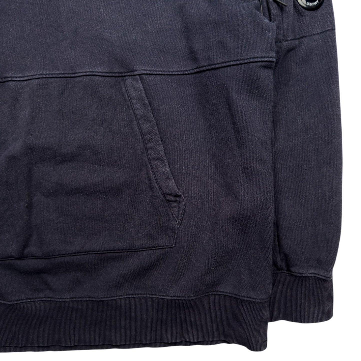 C.P. Company Diagonal Fleece Lens Hoodie - Navy