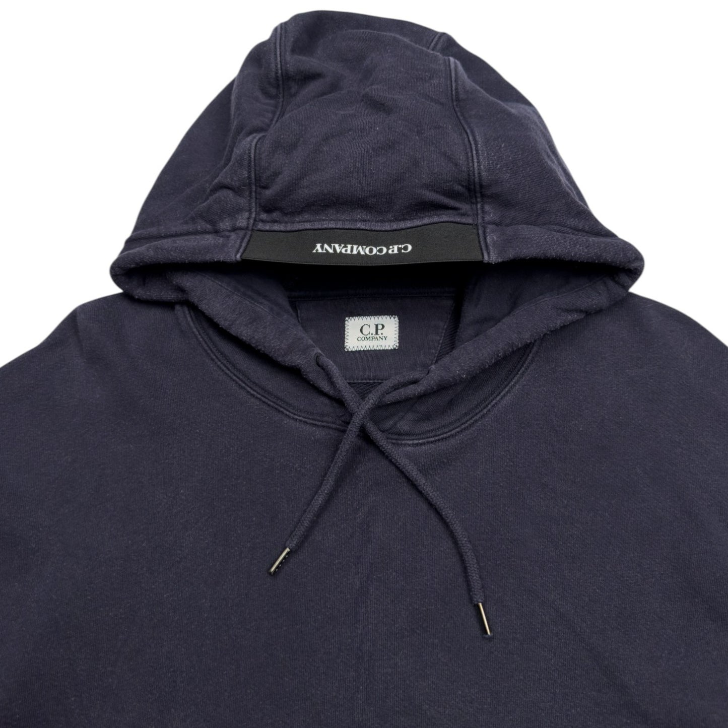 C.P. Company Diagonal Fleece Lens Hoodie - Navy
