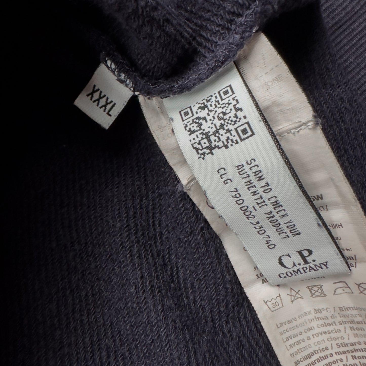 C.P. Company Diagonal Fleece Lens Hoodie - Navy