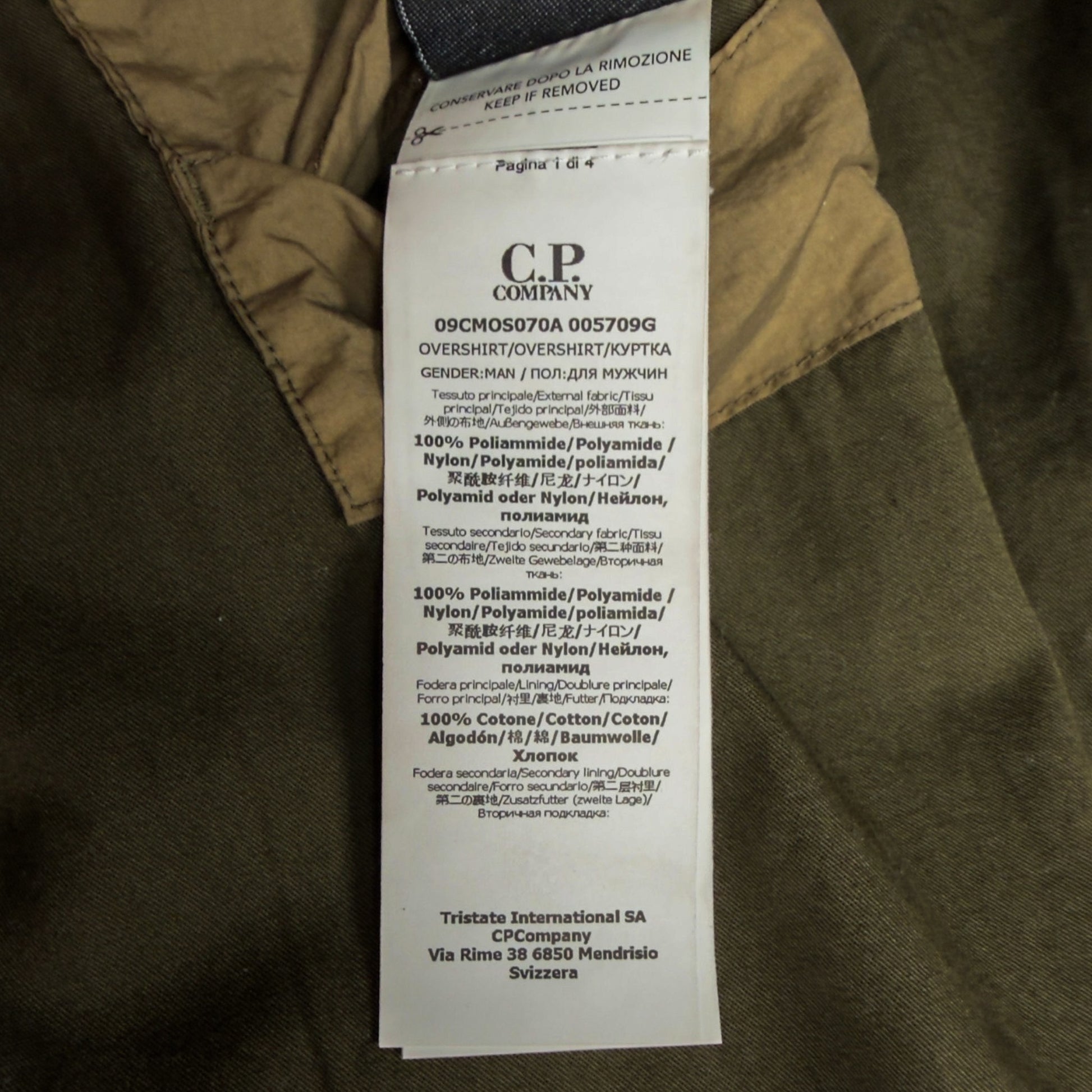 A/W 20 C.P. Company M.T.t.N. Lens Overshirt - Dark Olive