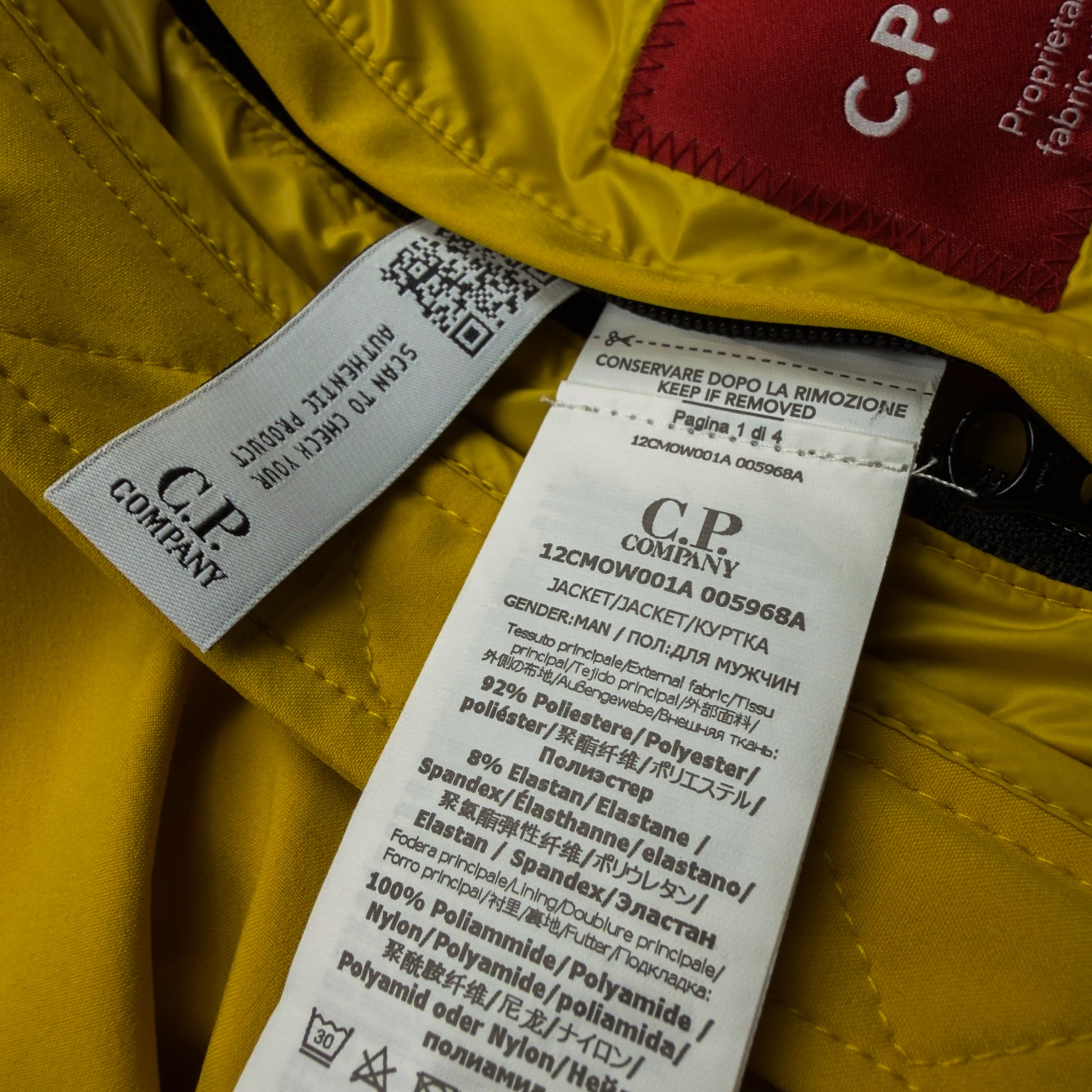 S/S 22 C.P. Company Light C.P. Shell-R Goggle Jacket - Yellow