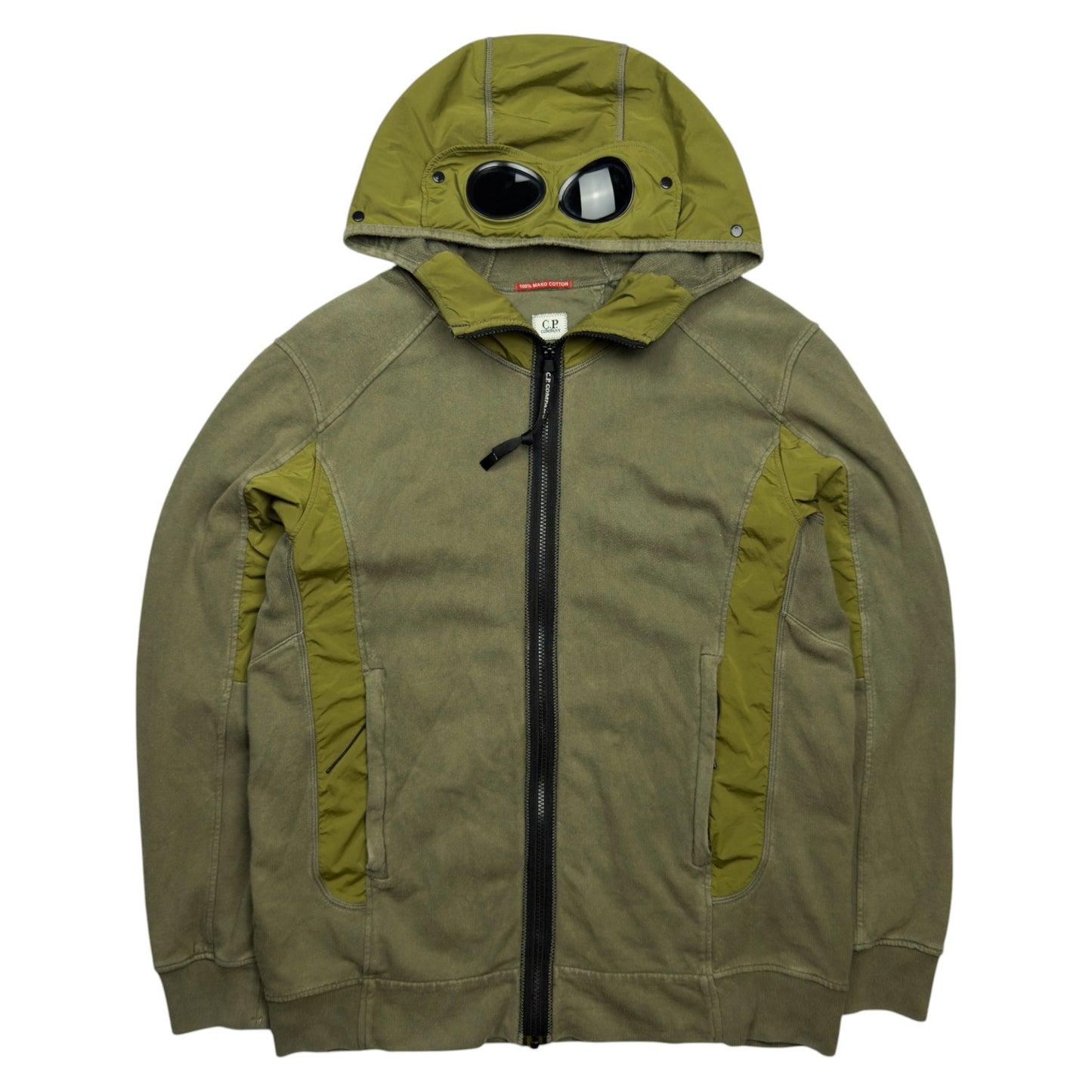 S/S 20 C.P. Company Mako Cotton Goggle Zip Hoodie - Olive Green