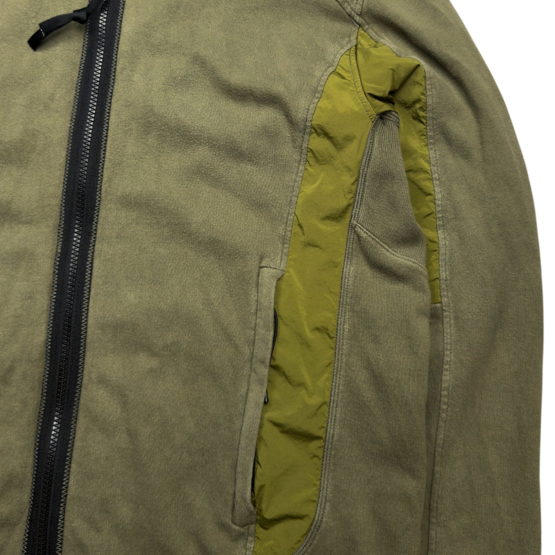 S/S 20 C.P. Company Mako Cotton Goggle Zip Hoodie - Olive Green