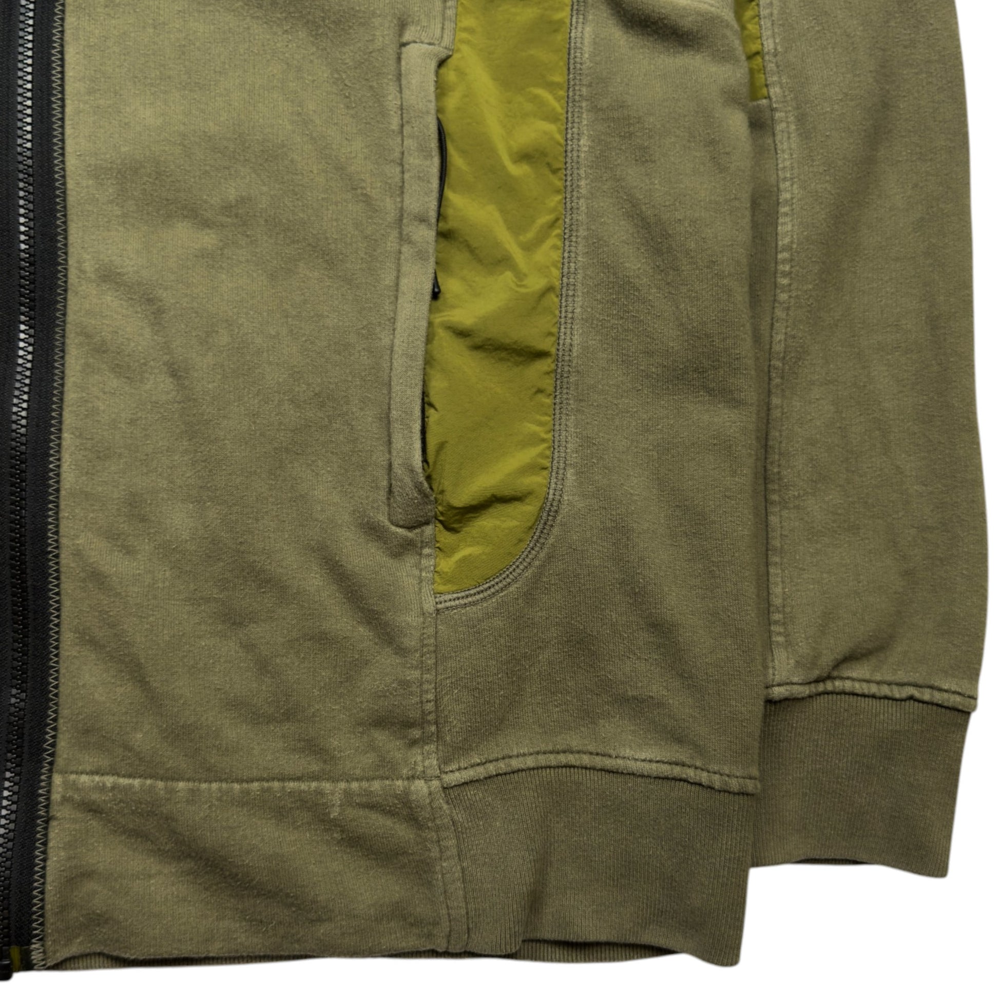 S/S 20 C.P. Company Mako Cotton Goggle Zip Hoodie - Olive Green