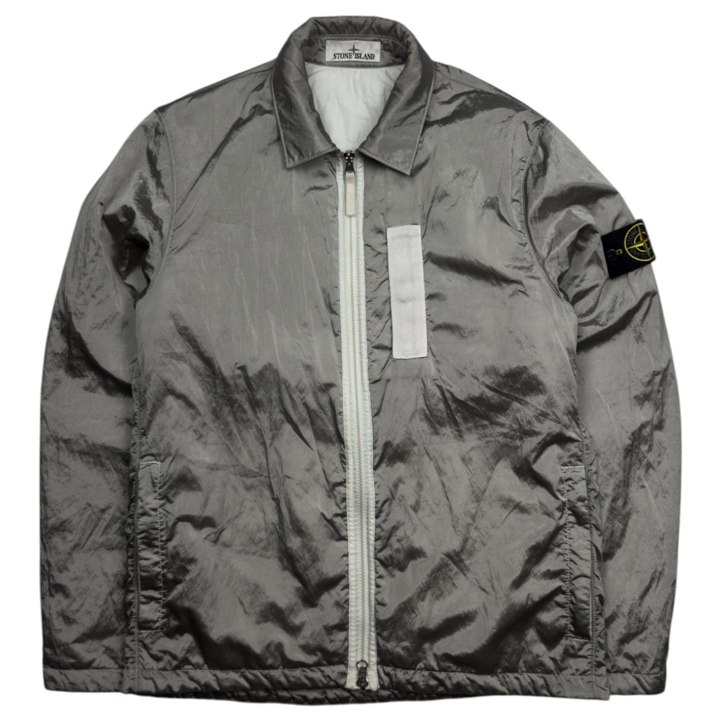 A/W 22 Stone Island Nylon Metal Econyl Overshirt with Primaloft - Silver