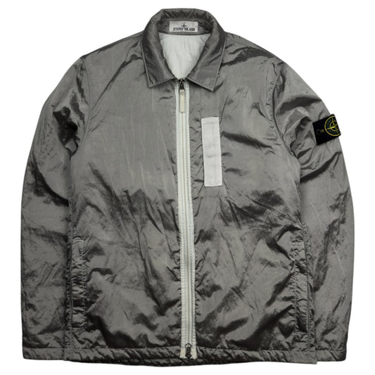 A/W 22 Stone Island Nylon Metal Econyl Overshirt with Primaloft - Silver