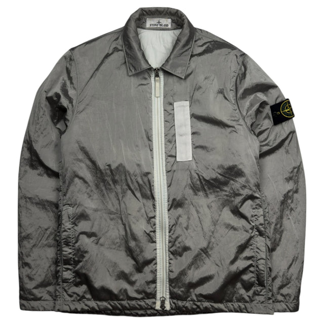 A/W 22 Stone Island Nylon Metal Econyl Overshirt with Primaloft - Silver