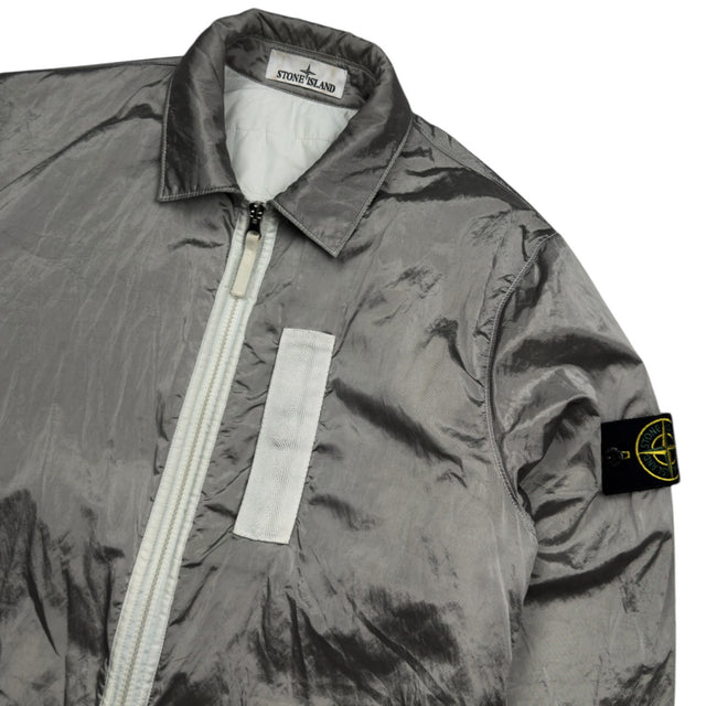 A/W 22 Stone Island Nylon Metal Econyl Overshirt with Primaloft - Silver