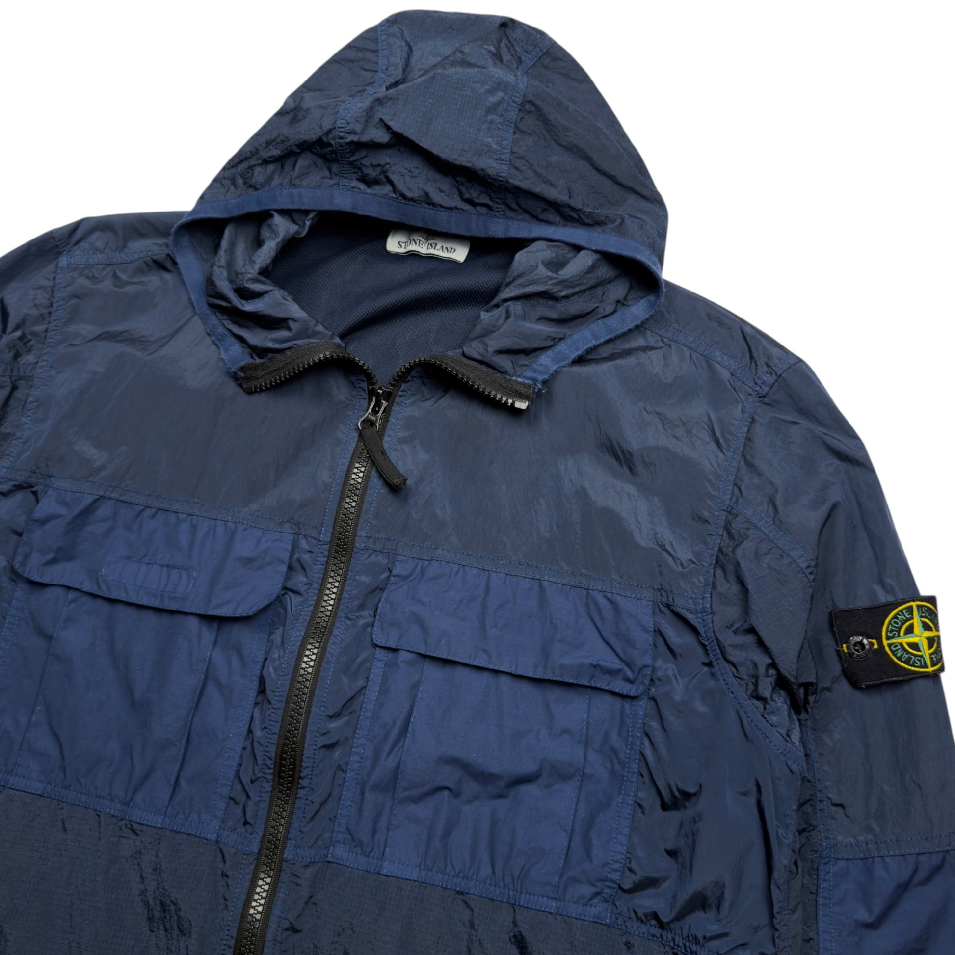 S/S 19 Stone Island Nylon Metal Watro Ripstop Windbreaker Jacket - Navy