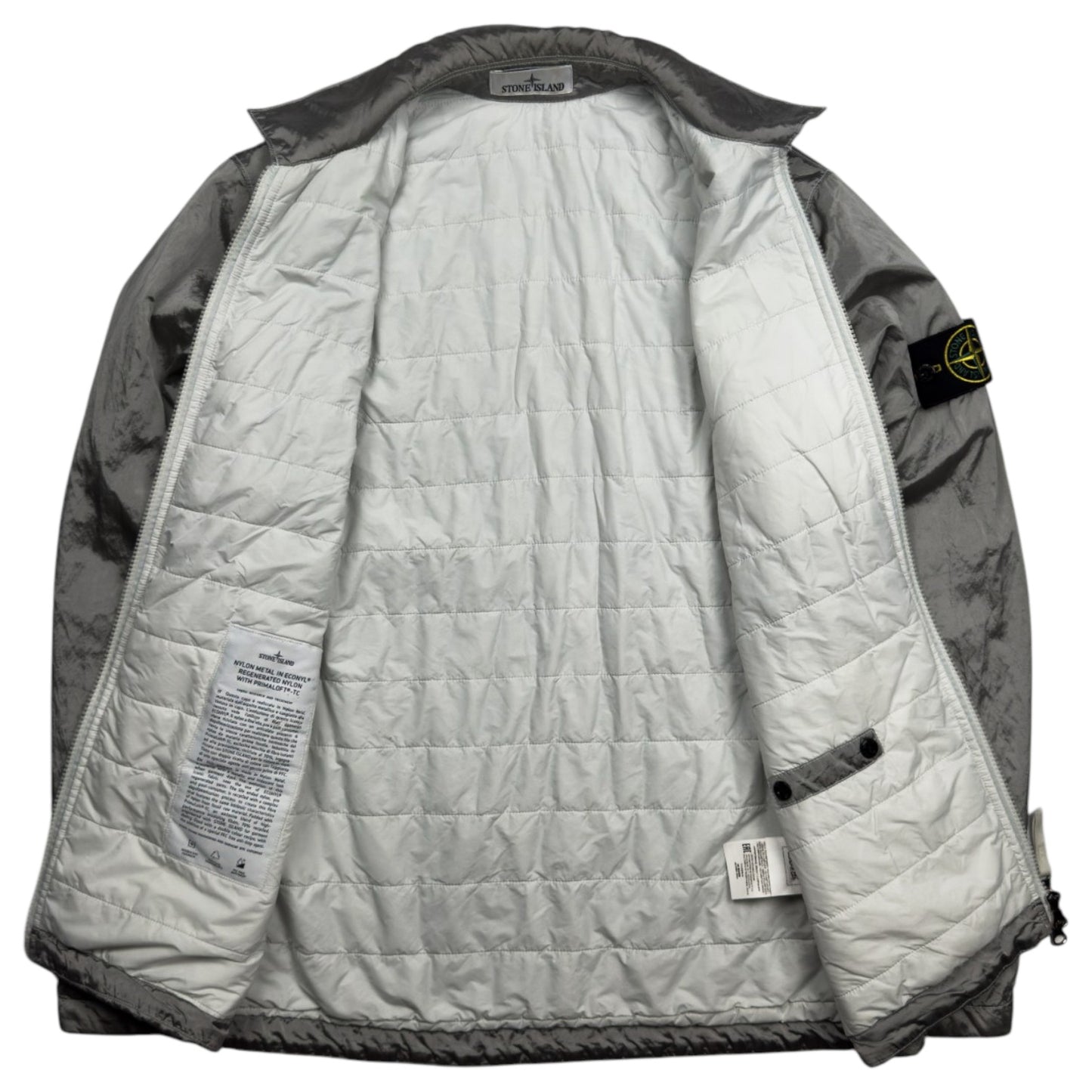 A/W 22 Stone Island Nylon Metal Econyl Overshirt with Primaloft - Silver