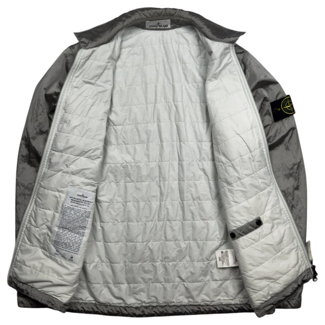 A/W 22 Stone Island Nylon Metal Econyl Overshirt with Primaloft - Silver