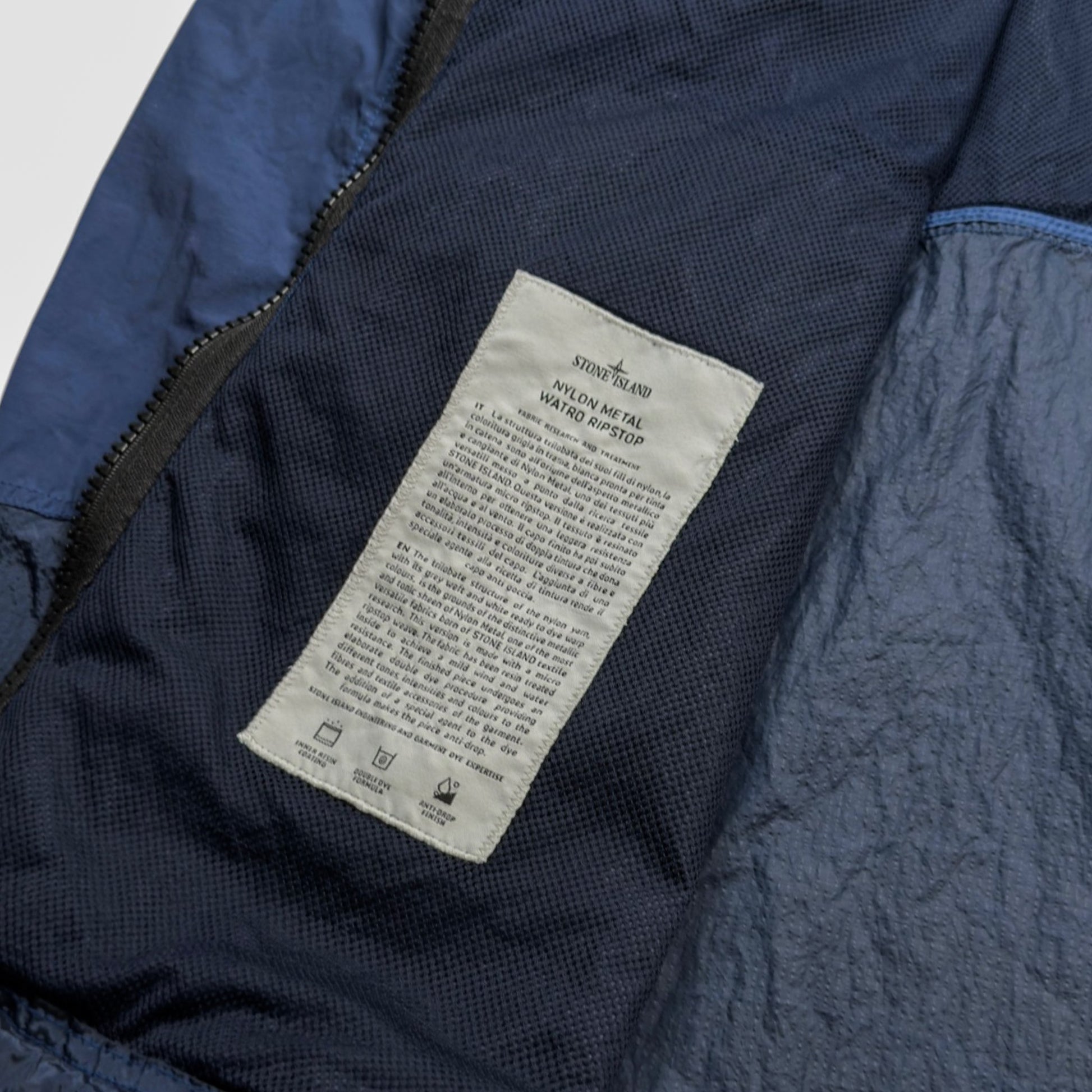 S/S 19 Stone Island Nylon Metal Watro Ripstop Windbreaker Jacket - Navy