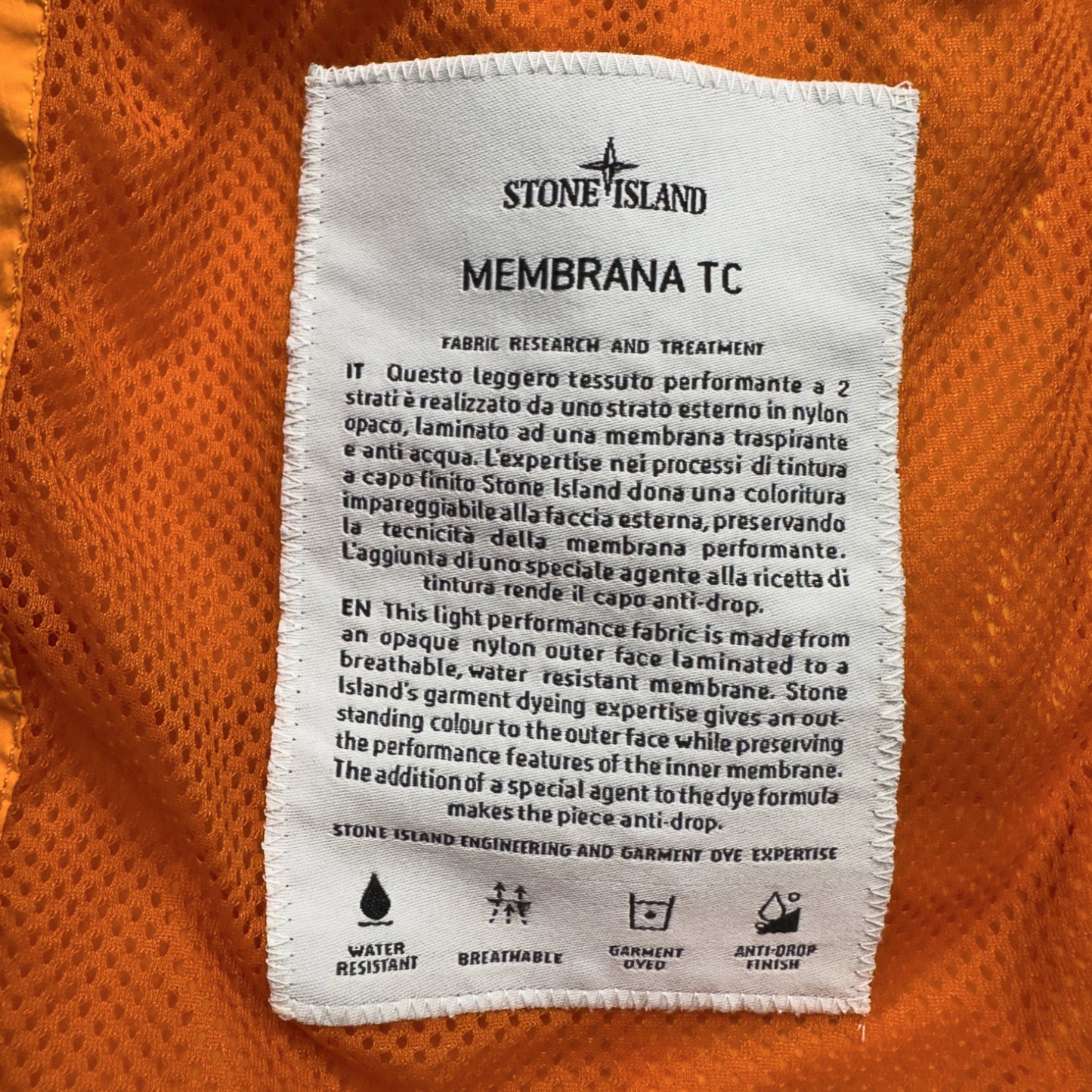 S/S 14 Stone Island Membrana TC Jacket - Orange