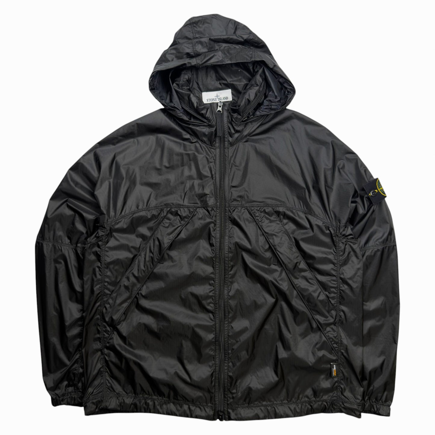 A/W 25 Stone Island Ripstop Light HT Nylon Windbreaker Jacket - Black